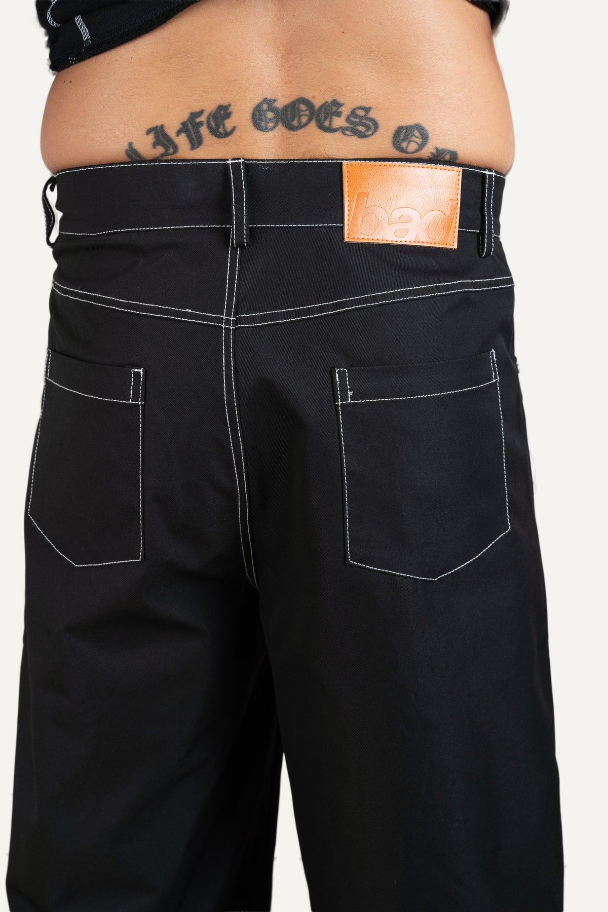 Contrast Pants Black