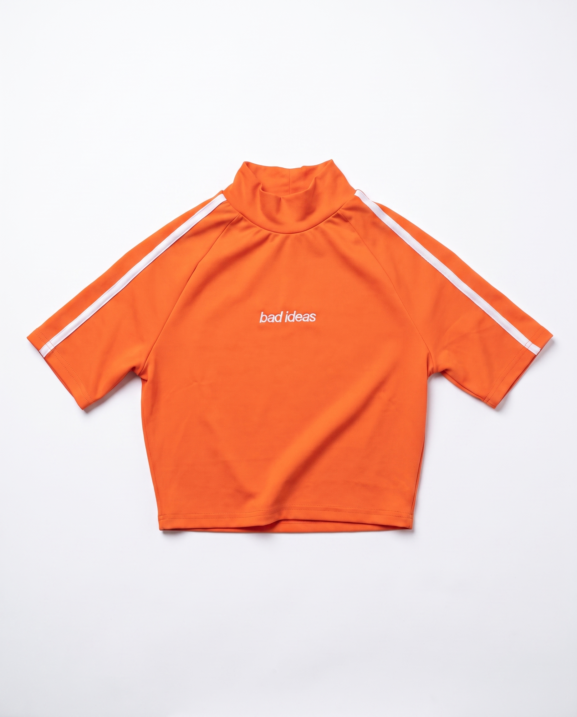 HIGH NECK SHORT TEE |  VIBRANT ORANGE