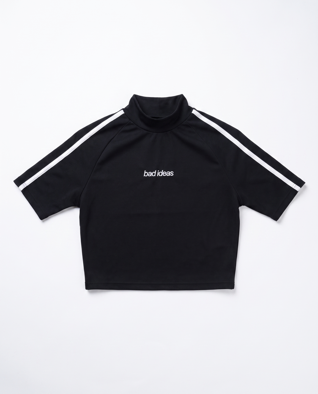 HIGH NECK SHORT TEE |  BLACK