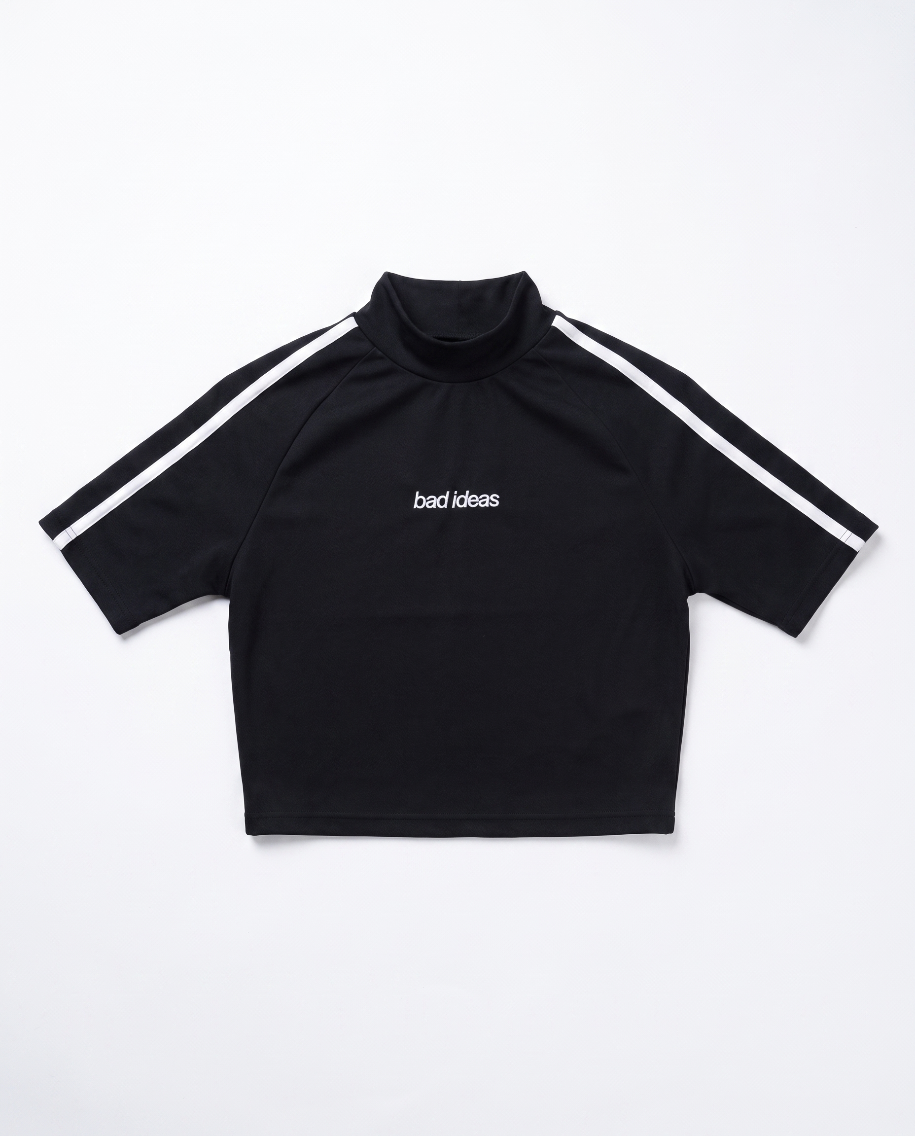 HIGH NECK SHORT TEE |  BLACK