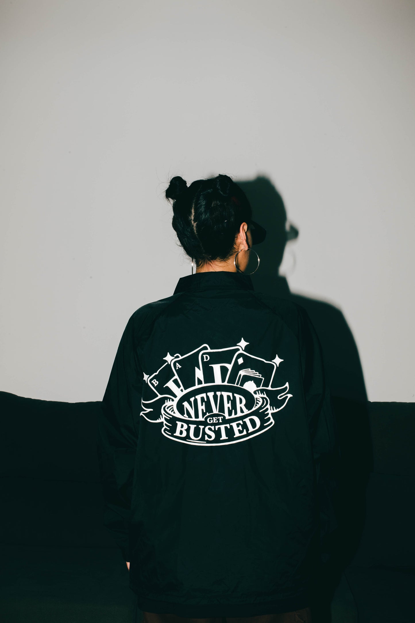 Coach jacket " NEVER GET BUSTED "