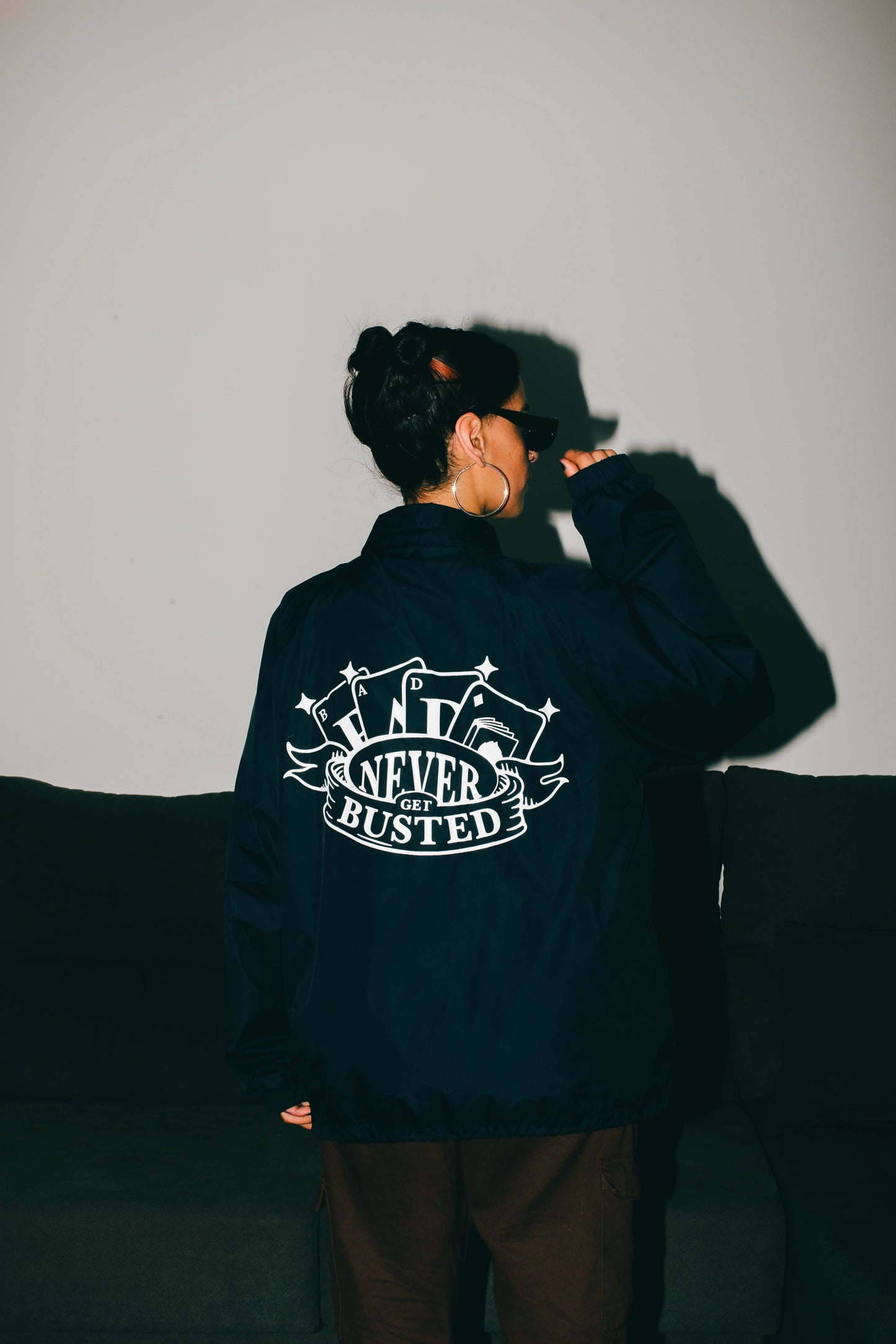 Coach jacket " NEVER GET BUSTED "