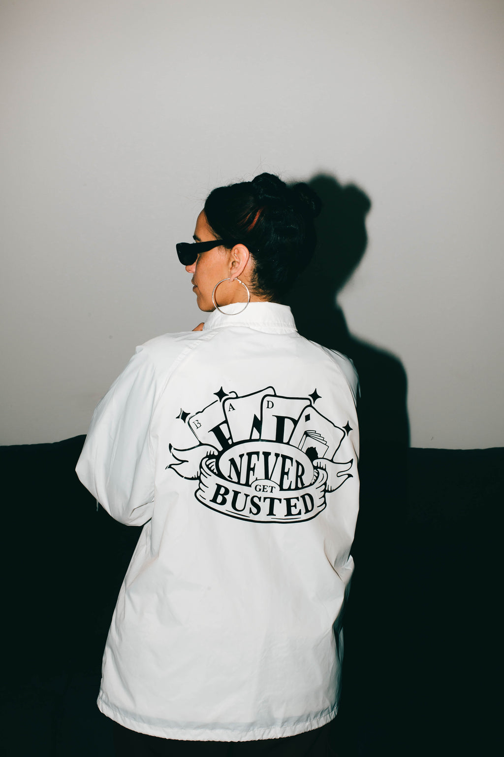 Coach jacket " NEVER GET BUSTED "