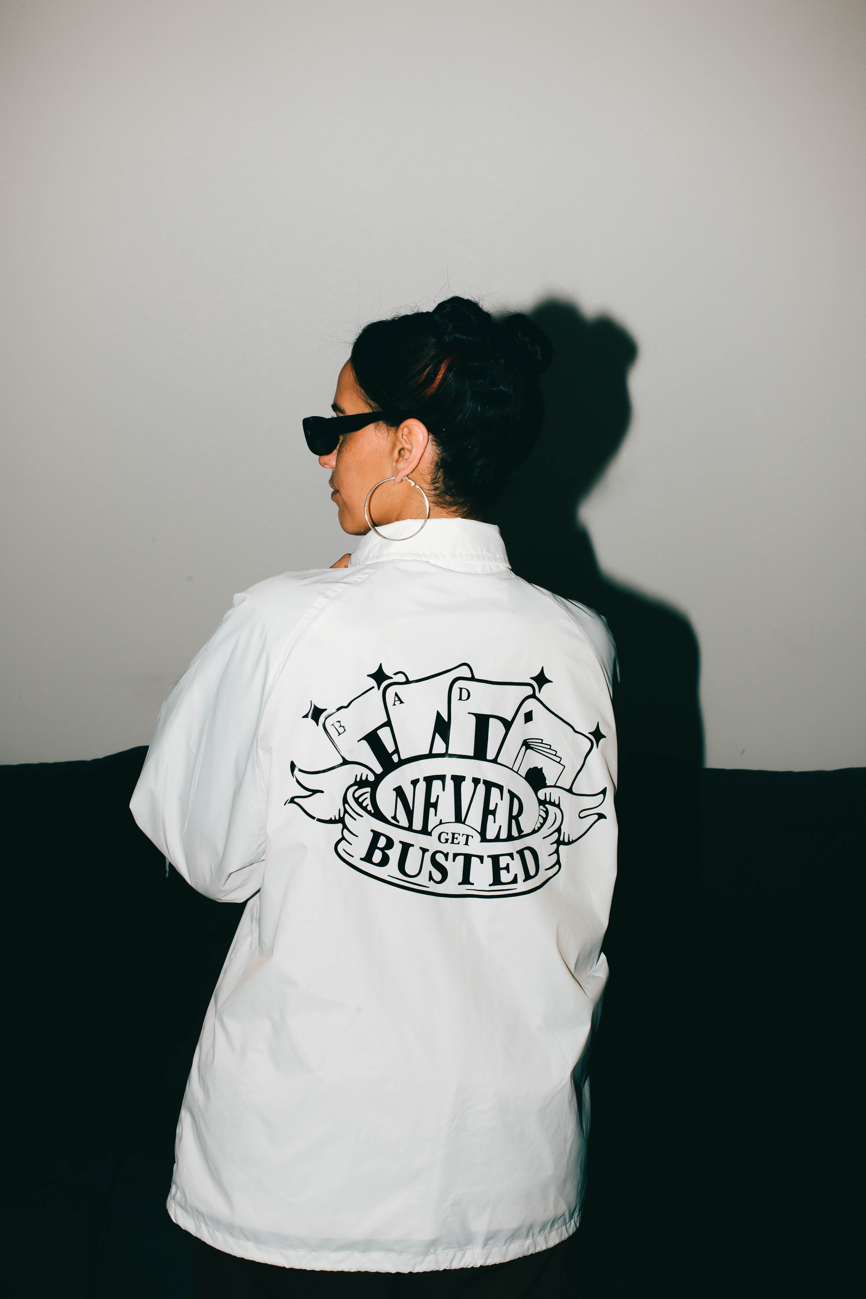 Coach jacket " NEVER GET BUSTED "
